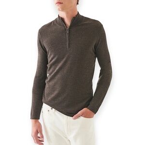 Patrick Assaraf Extra-Fine Merino Quarter Zip Pullover Sweater